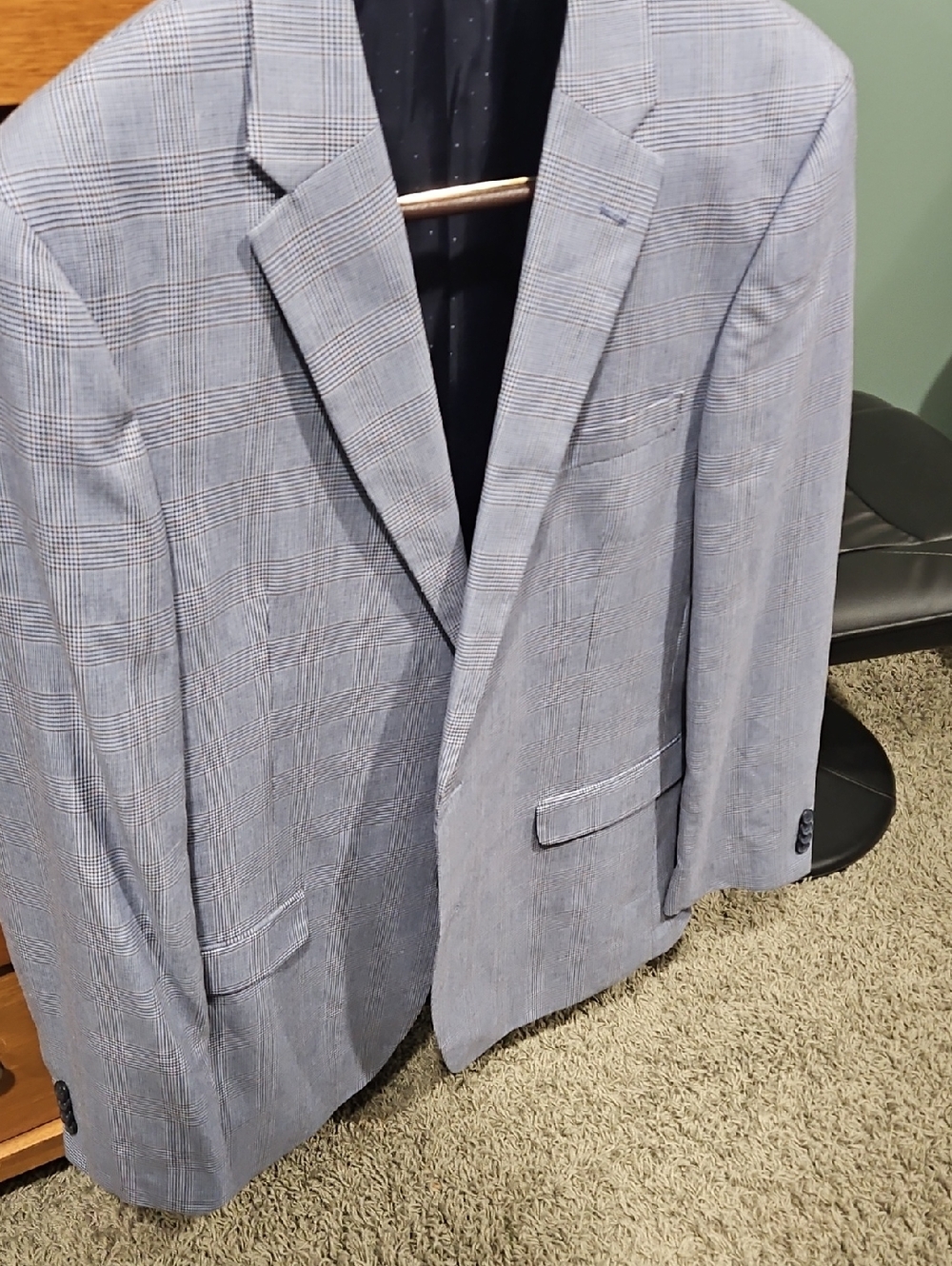 Tommy Hilfiger Light Blue Plaid Sport Coat 44 L
